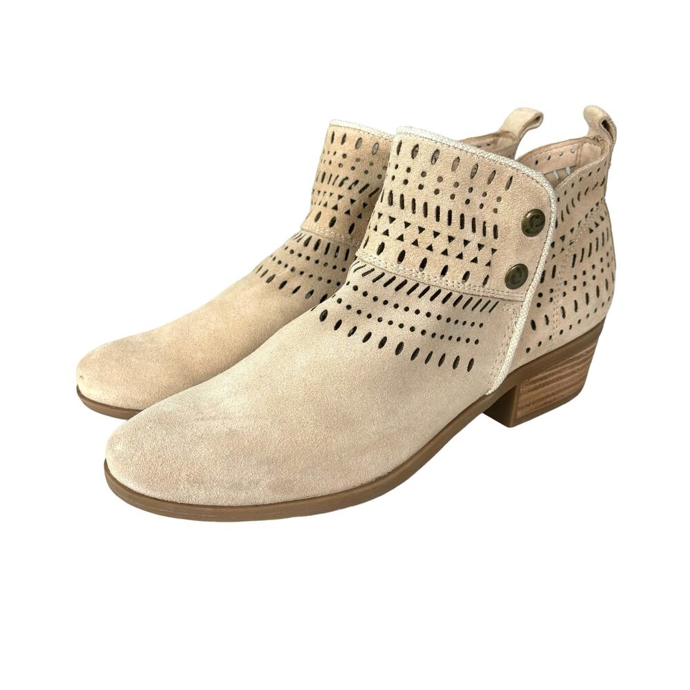BareTraps Beige Perforated Ankle Booties
